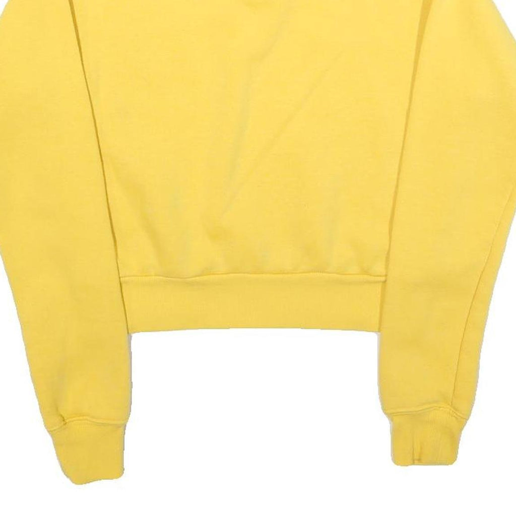 DICKIES Womens Yellow 1/4 Zip S Sweatshirt Cotton Blend Casual Half Zip