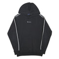 CHAMPION Mens Black Logo Taped Sleeve Pullover Hoodie S Cotton Blend Casual
