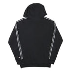 CHAMPION Mens Black Logo Taped Sleeve Pullover Hoodie S Cotton Blend Casual