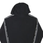 CHAMPION Mens Black Logo Taped Sleeve Pullover Hoodie S Cotton Blend Casual