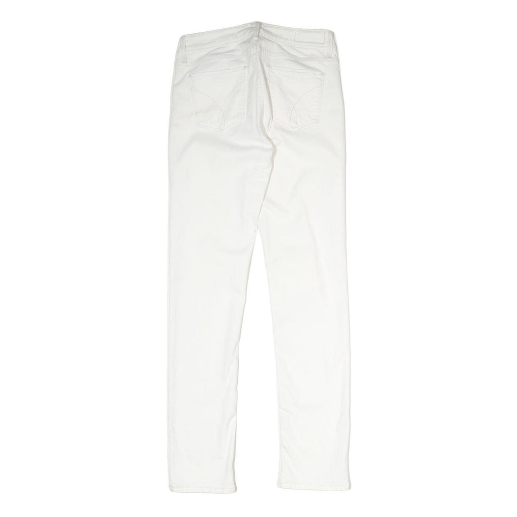 CALVIN KLEIN JEANS Womens White Slim Skinny Denim W30 L32 Zip Cotton Blend