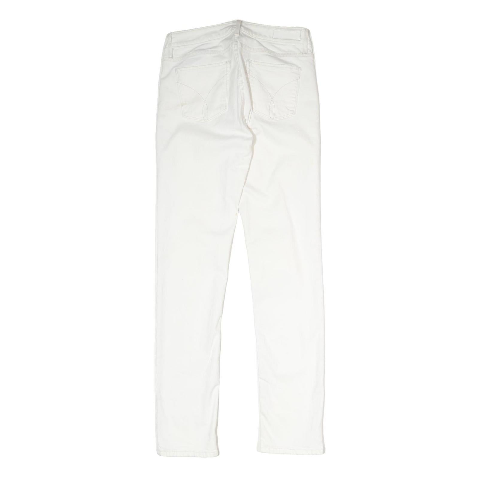 CALVIN KLEIN JEANS Womens White Slim Skinny Denim W30 L32 Zip Cotton Blend
