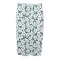 G21 Womens Blue & Black Floral Pencil Knee Length Cotton Blend Skirt M