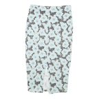 G21 Womens Blue & Black Floral Pencil Knee Length Cotton Blend Skirt M