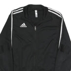 ADIDAS Mens Black White Track Jacket M Polyester Blend Zip Athletic Sportswear