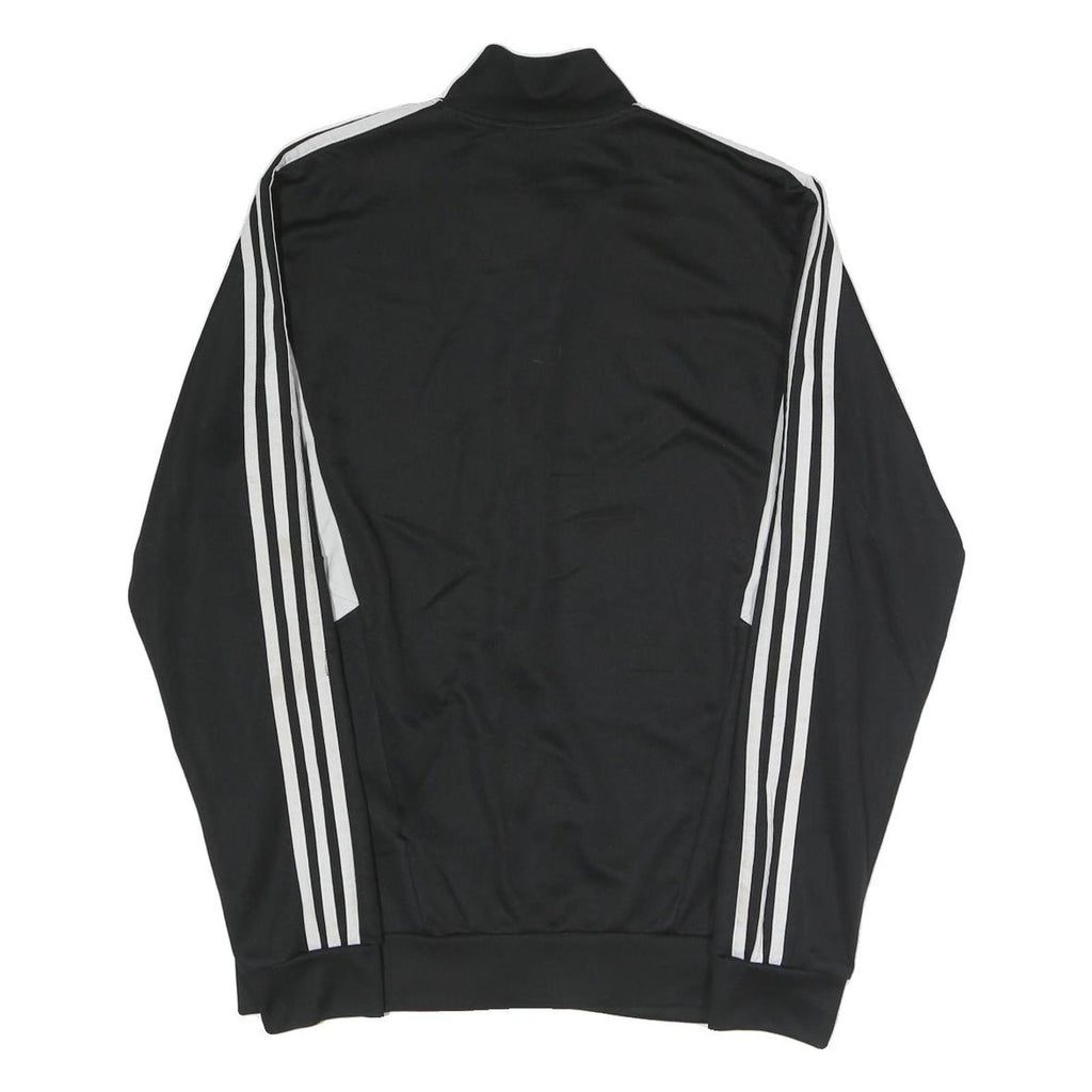 ADIDAS Mens Black White Track Jacket M Polyester Blend Zip Athletic Sportswear