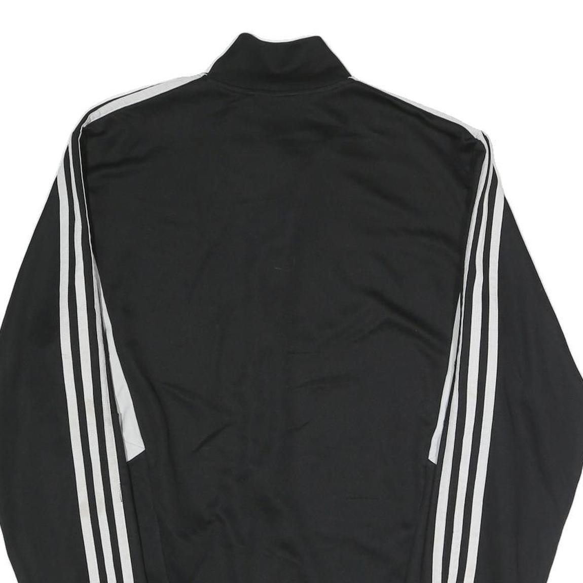 ADIDAS Mens Black White Track Jacket M Polyester Blend Zip Athletic Sportswear