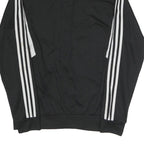 ADIDAS Mens Black White Track Jacket M Polyester Blend Zip Athletic Sportswear