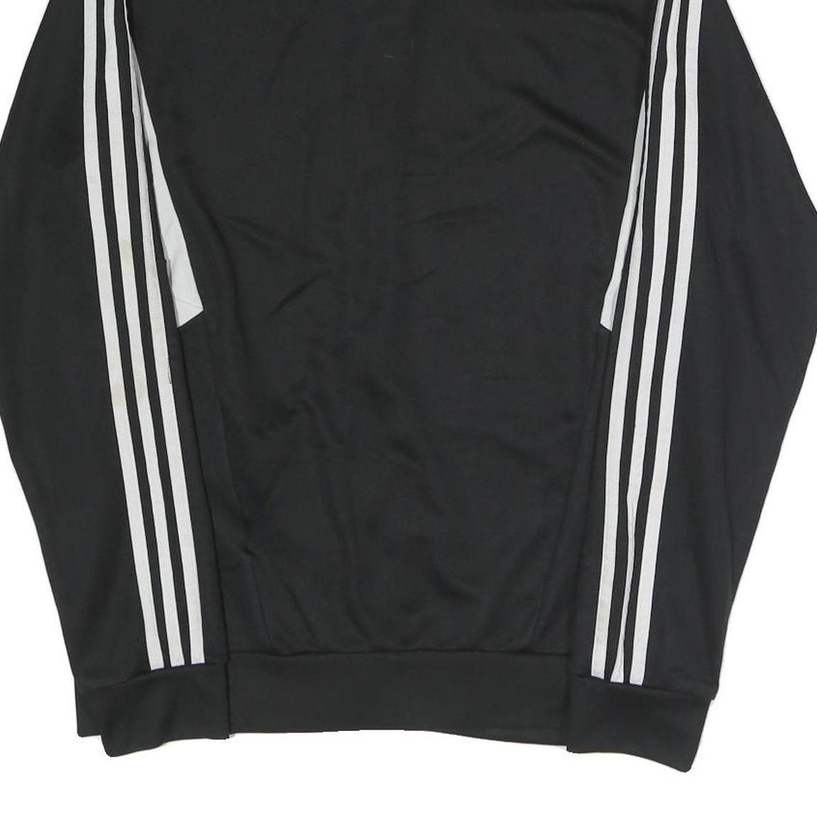 ADIDAS Mens Black White Track Jacket M Polyester Blend Zip Athletic Sportswear