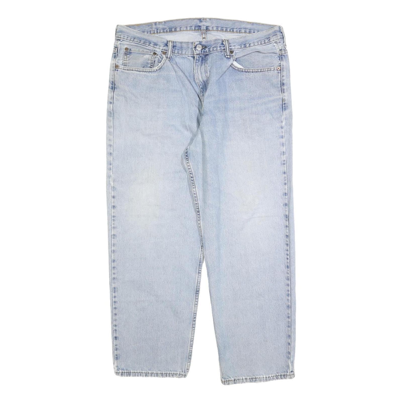 LEVI'S Mens Regular Fit Blue Denim Straight Light Wash W38 L29 Cotton Blend Zip