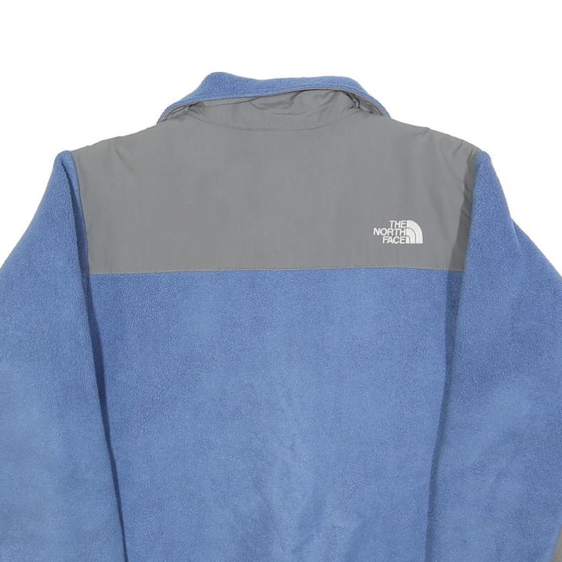 THE NORTH FACE Womens Blue & Grey Fleece Jacket XS Polyester Zip Outdoor Casual
