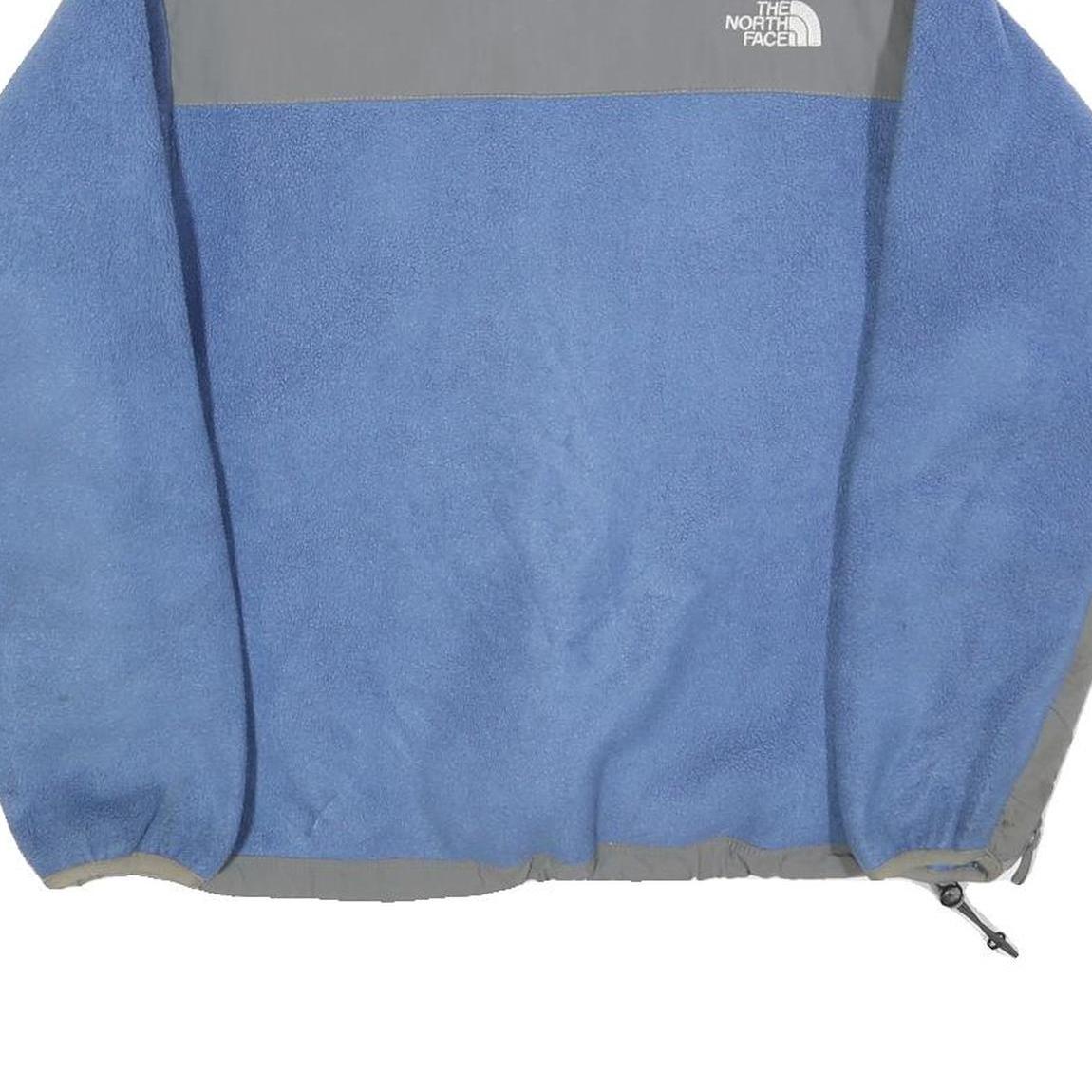 THE NORTH FACE Womens Blue & Grey Fleece Jacket XS Polyester Zip Outdoor Casual