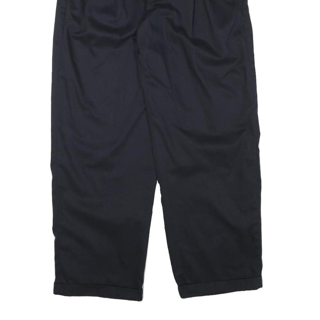 CHAPS Mens Cotton Blend Black Relaxed Straight Trousers W34 L29 Classic Zip