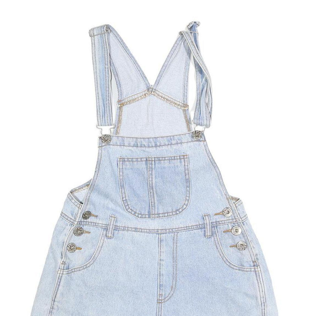 TJY Womens Blue Cotton Blend Denim Dungarees Short Fit S W28 L5 Casual Summer