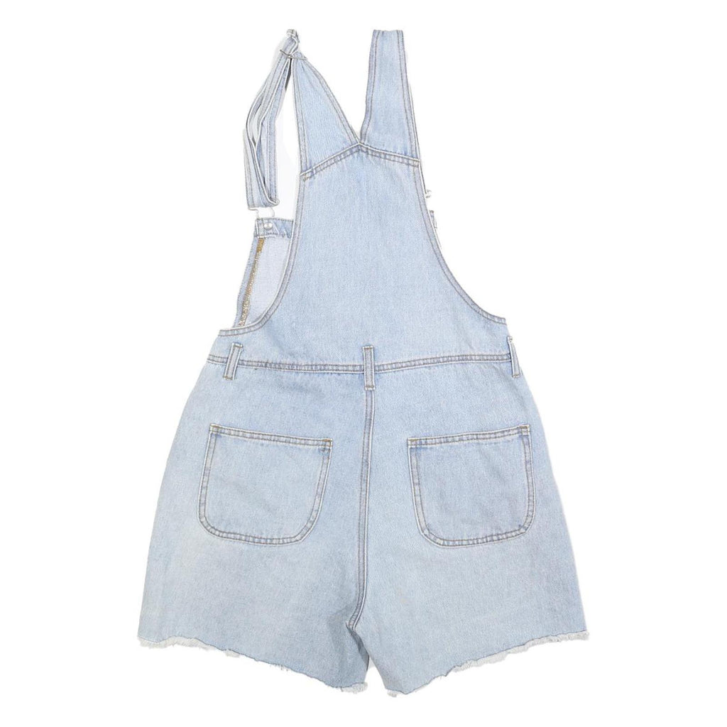 TJY Womens Blue Cotton Blend Denim Dungarees Short Fit S W28 L5 Casual Summer