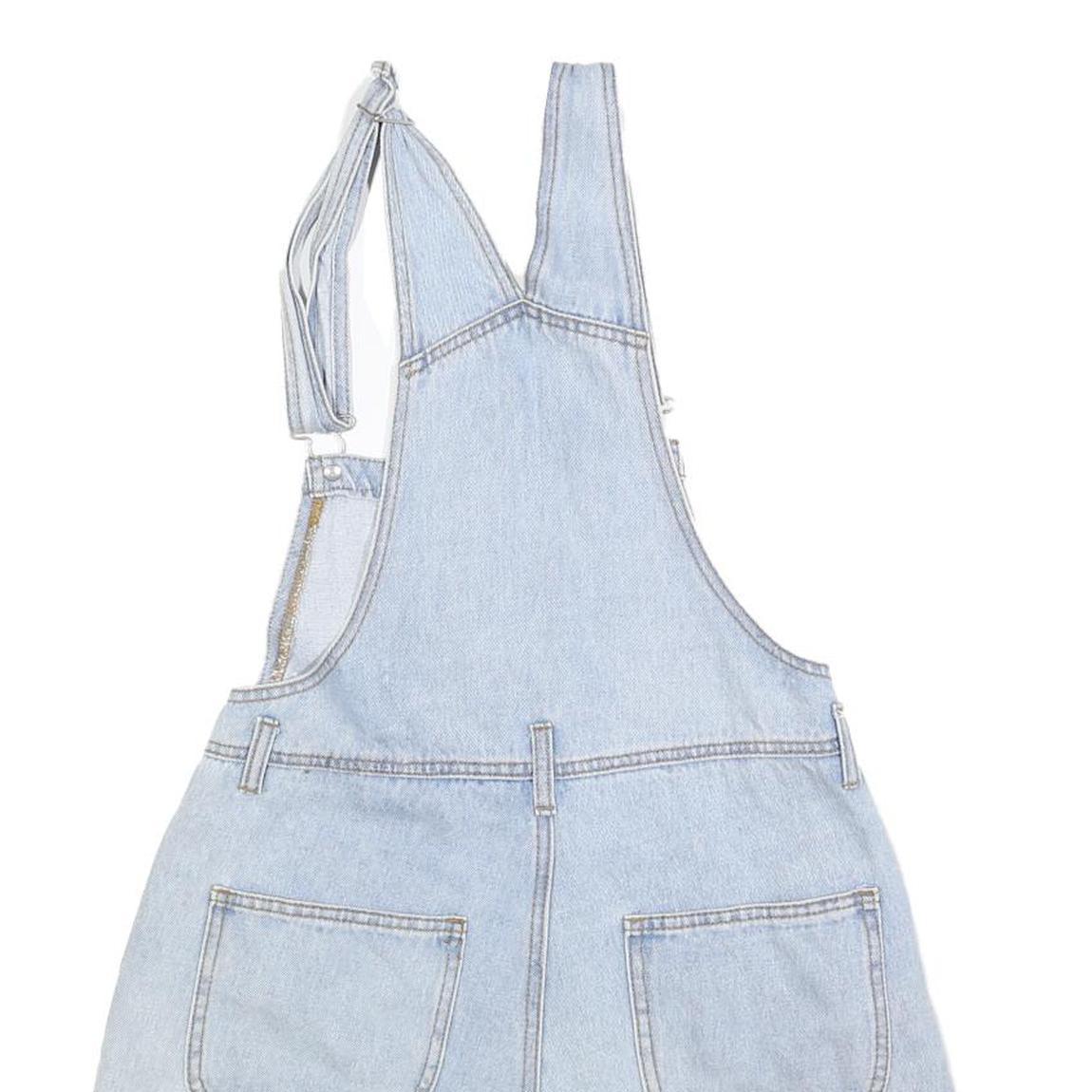TJY Womens Blue Cotton Blend Denim Dungarees Short Fit S W28 L5 Casual Summer