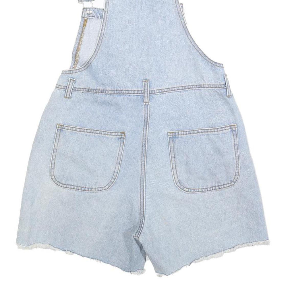 TJY Womens Blue Cotton Blend Denim Dungarees Short Fit S W28 L5 Casual Summer