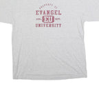 GILDAN Mens Grey Evangel University Graphic T-Shirt XL Short Sleeve Crew Neck