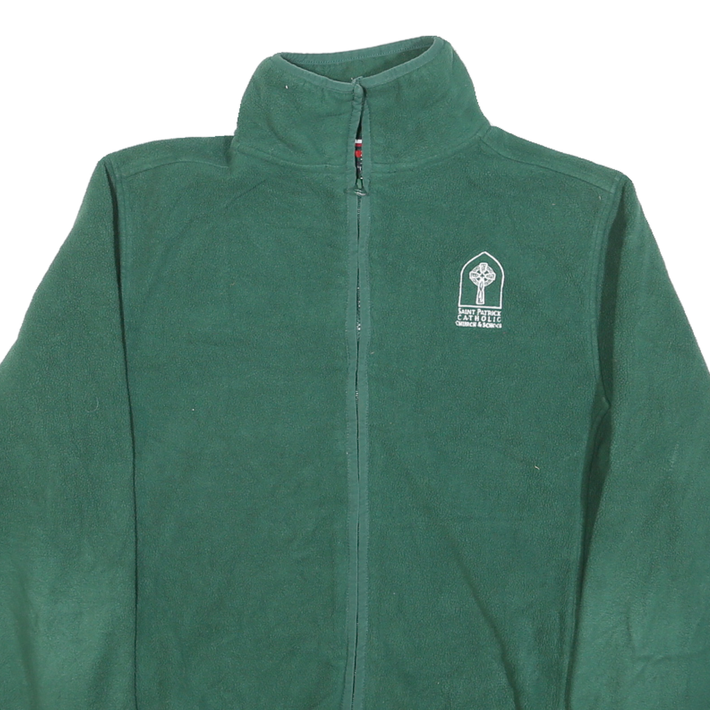 TOMMY HILFIGER Mens Green Polyester Blend Fleece Jacket M Zip Saint Patrick