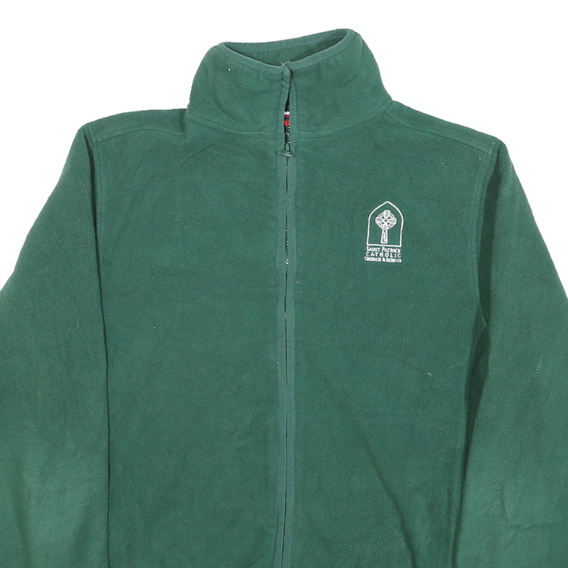 TOMMY HILFIGER Mens Green Polyester Blend Fleece Jacket M Zip Saint Patrick