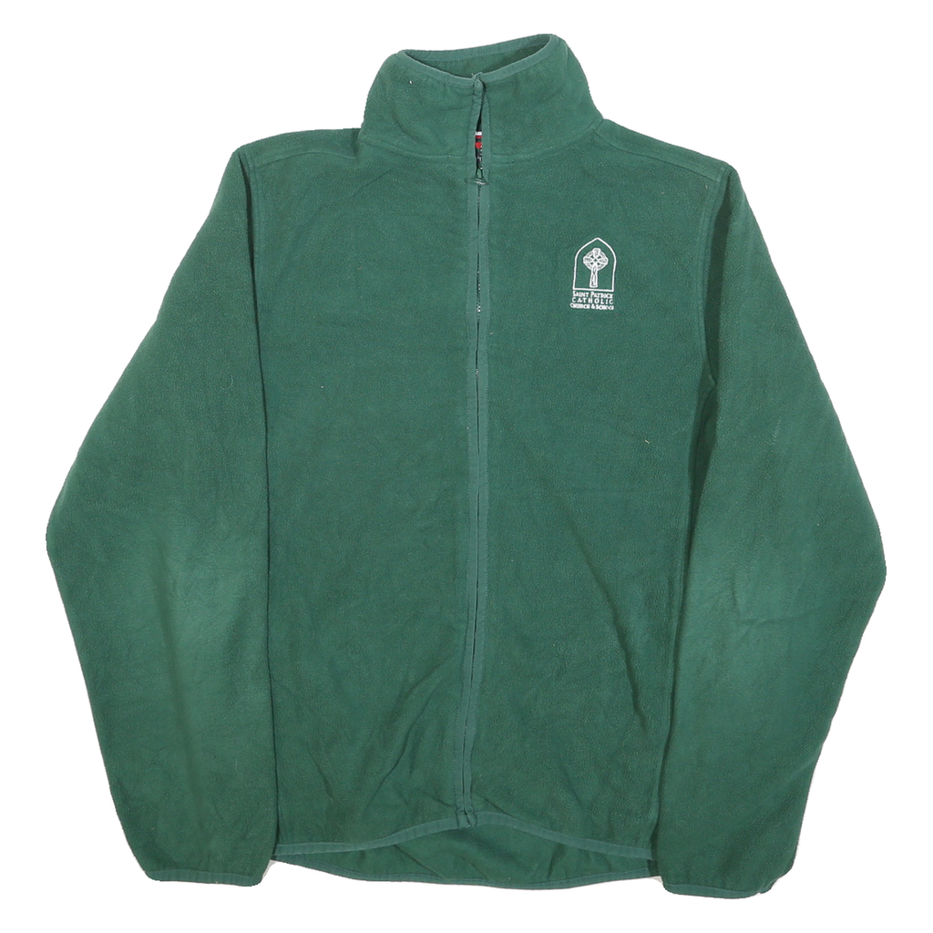 TOMMY HILFIGER Mens Green Polyester Blend Fleece Jacket M Zip Saint Patrick