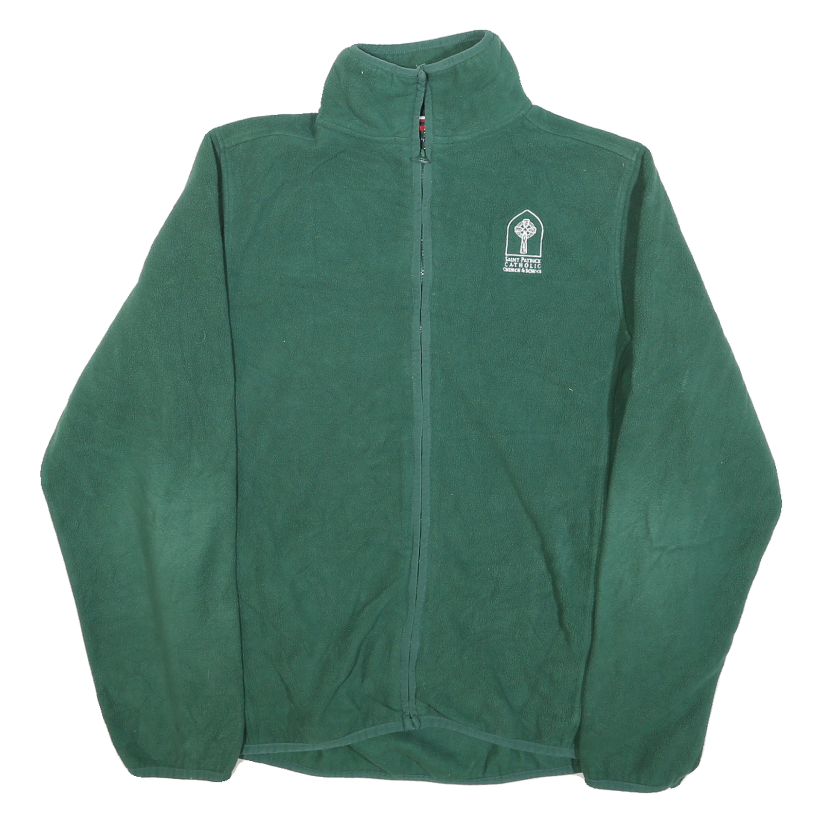 TOMMY HILFIGER Mens Green Polyester Blend Fleece Jacket M Zip Saint Patrick