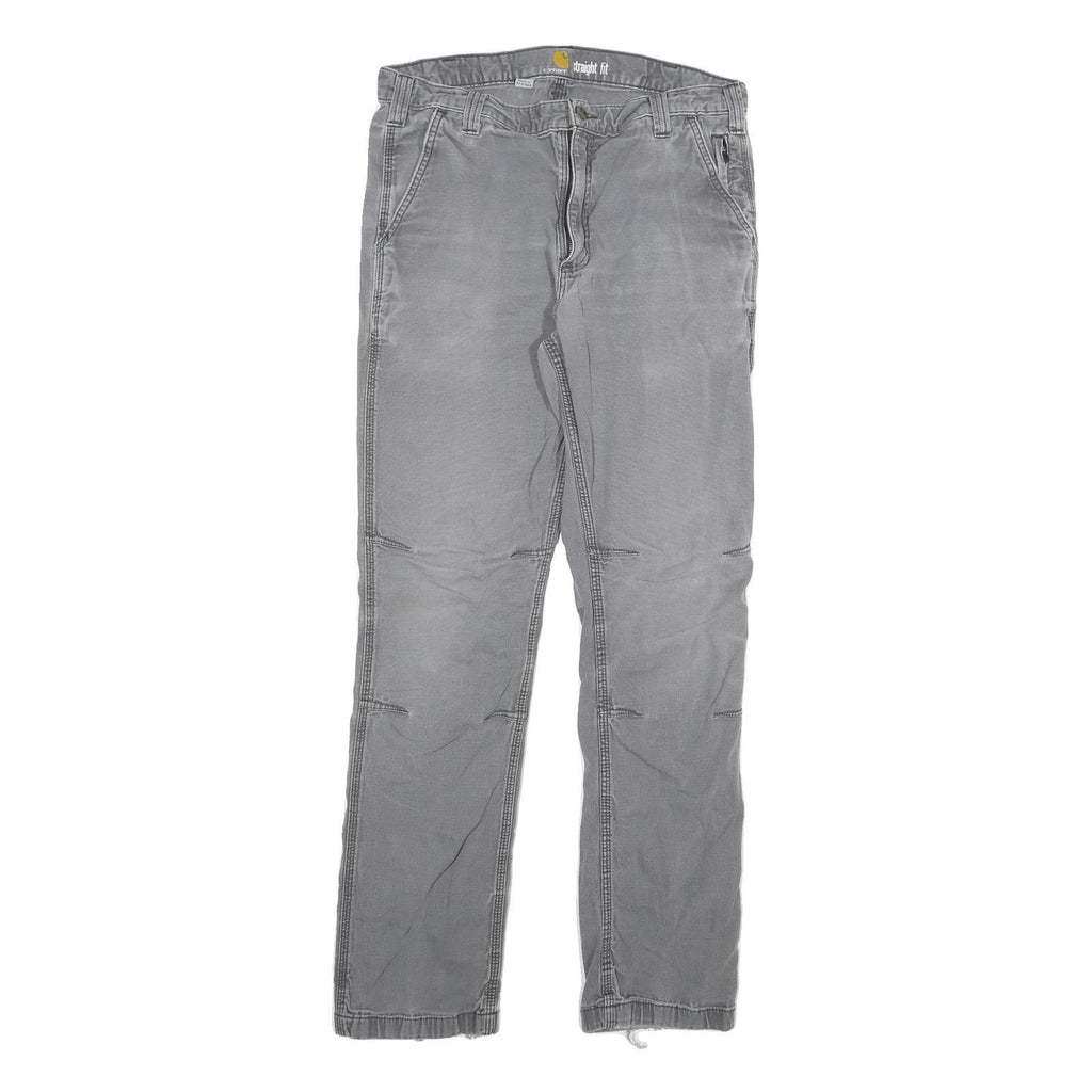 CARHARTT Mens Cotton Blend Grey Regular Straight Fit Trousers W32 L31 Workwear