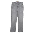 CARHARTT Mens Cotton Blend Grey Regular Straight Fit Trousers W32 L31 Workwear