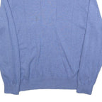 NAUTICA Mens Blue Plain V-Neck Basic Knit XL Cotton Jumper Casual Classic