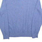 NAUTICA Mens Blue Plain V-Neck Basic Knit XL Cotton Jumper Casual Classic