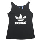 ADIDAS Womens Black Vest UK 10 Sleeveless Crew Neck Cotton Sports Casual