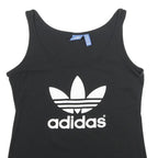 ADIDAS Womens Black Vest UK 10 Sleeveless Crew Neck Cotton Sports Casual