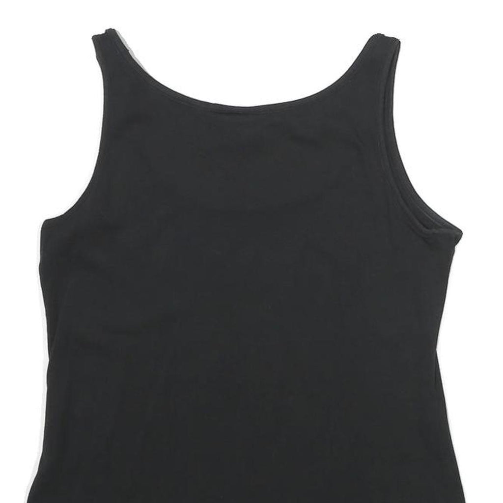 ADIDAS Womens Black Vest UK 10 Sleeveless Crew Neck Cotton Sports Casual