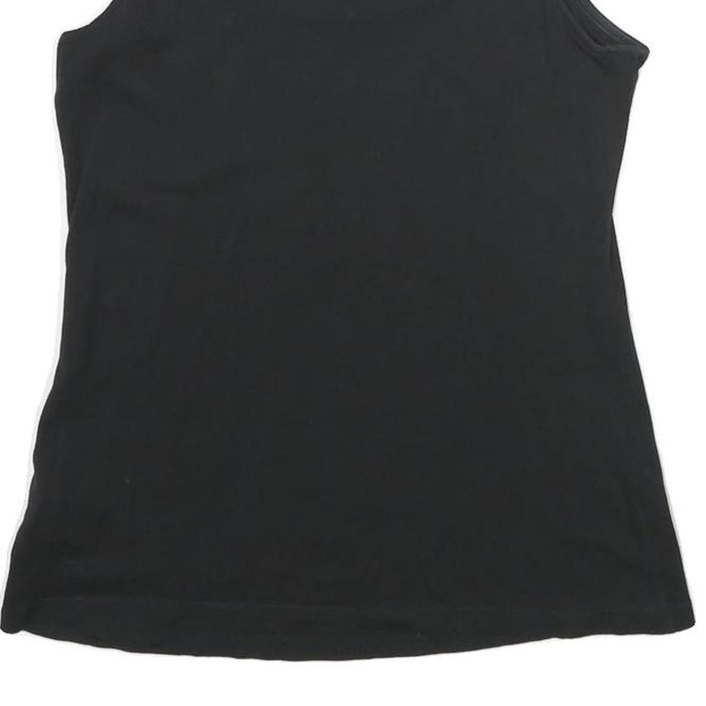 ADIDAS Womens Black Vest UK 10 Sleeveless Crew Neck Cotton Sports Casual