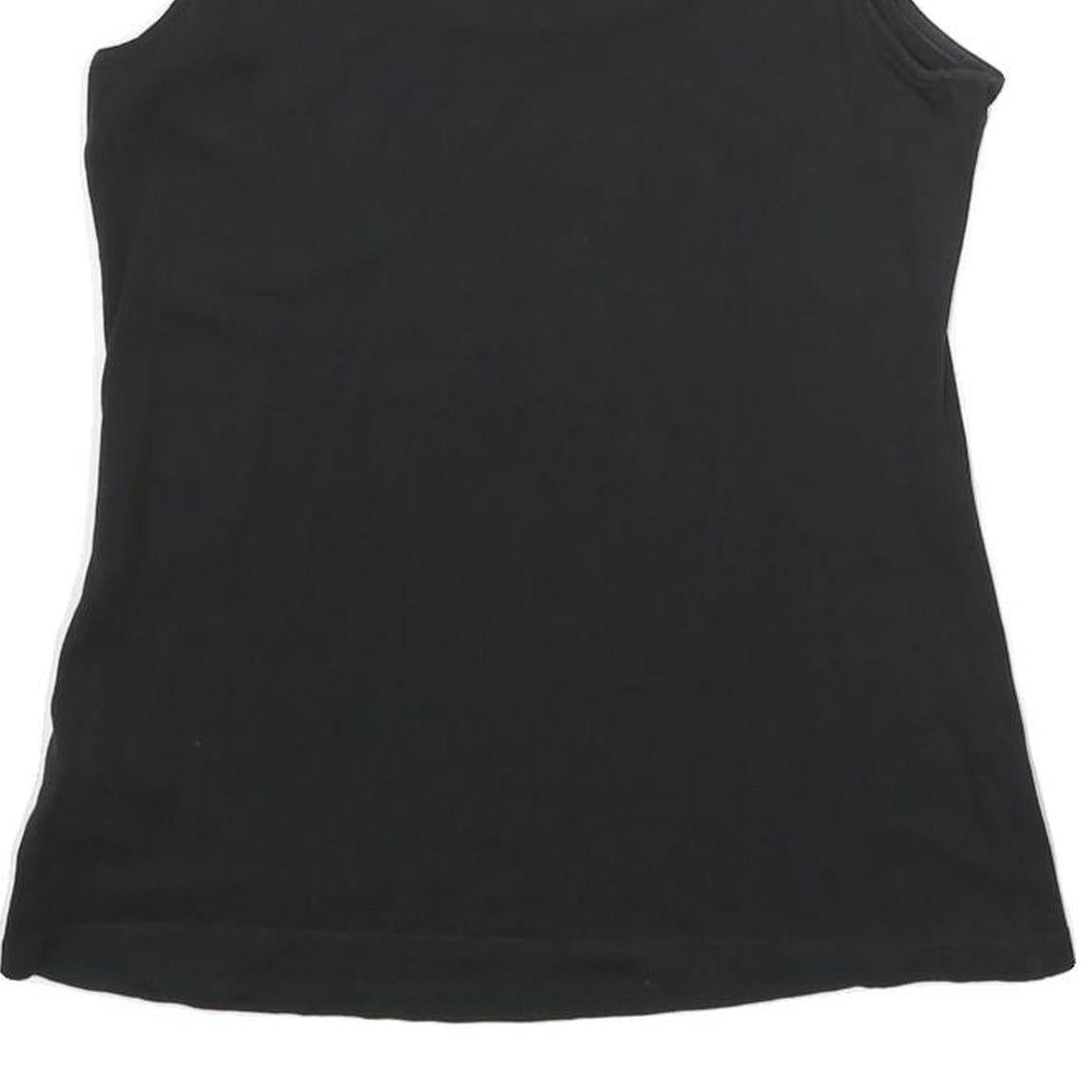 ADIDAS Womens Black Vest UK 10 Sleeveless Crew Neck Cotton Sports Casual