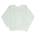 Womens White Sweatshirt Crew Neck S Cotton Blend Pullover Plain Casual Top
