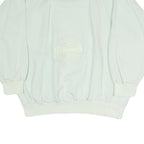 Womens White Sweatshirt Crew Neck S Cotton Blend Pullover Plain Casual Top