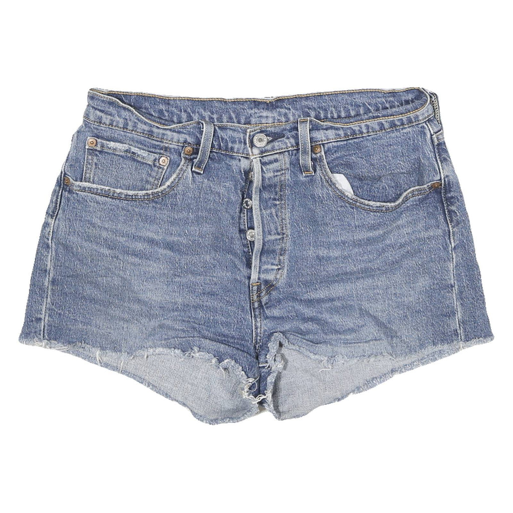 LEVI'S Womens Denim Blue Cut-Off Shorts L W30 Classic Cotton Blend