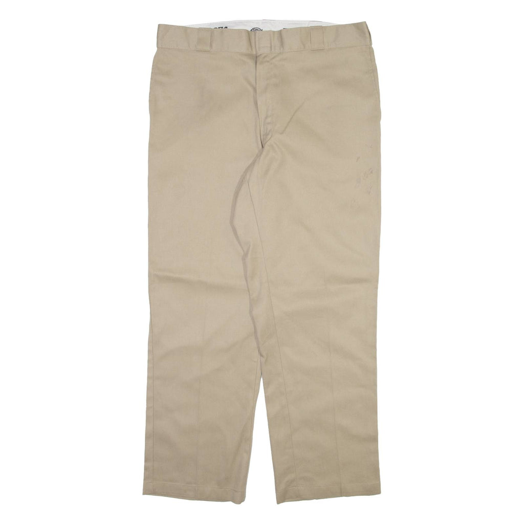 DICKIES 874 Workwear Mens Trousers Beige Regular Straight W38 L30