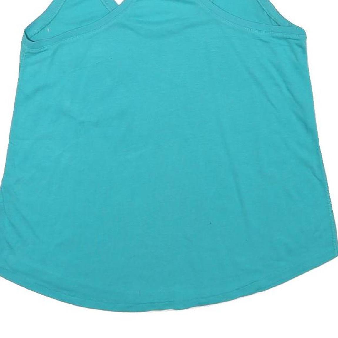 NIKE Womens Turquoise Vest M Racer Back Cotton Blend Casual Gym Wear