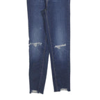 LEVI'S Womens Blue Slim Skinny Denim Medium W25 L24 Distressed Raw Hem Jeans