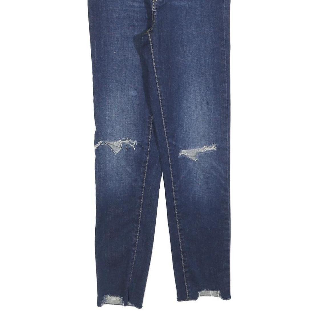 LEVI'S Womens Blue Slim Skinny Denim Medium W25 L24 Distressed Raw Hem Jeans