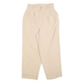 Women Beige Relaxed Fit Straight Leg Trousers W26 L24 Zip Closure Casual
