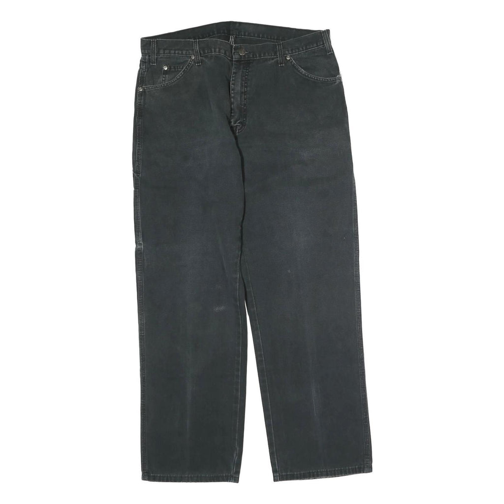 DICKIES Mens Jeans Black Regular Straight Denim W38 L31 Workwear Zip Closure