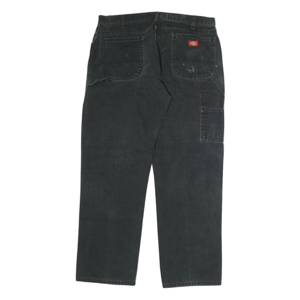 DICKIES Mens Jeans Black Regular Straight Denim W38 L31 Workwear Zip Closure