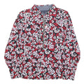 TOMMY HILFIGER Womens Red & White Floral Printed Shirt Long Sleeve Collared M