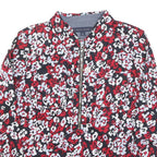 TOMMY HILFIGER Womens Red & White Floral Printed Shirt Long Sleeve Collared M