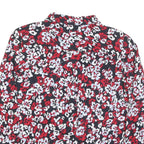 TOMMY HILFIGER Womens Red & White Floral Printed Shirt Long Sleeve Collared M