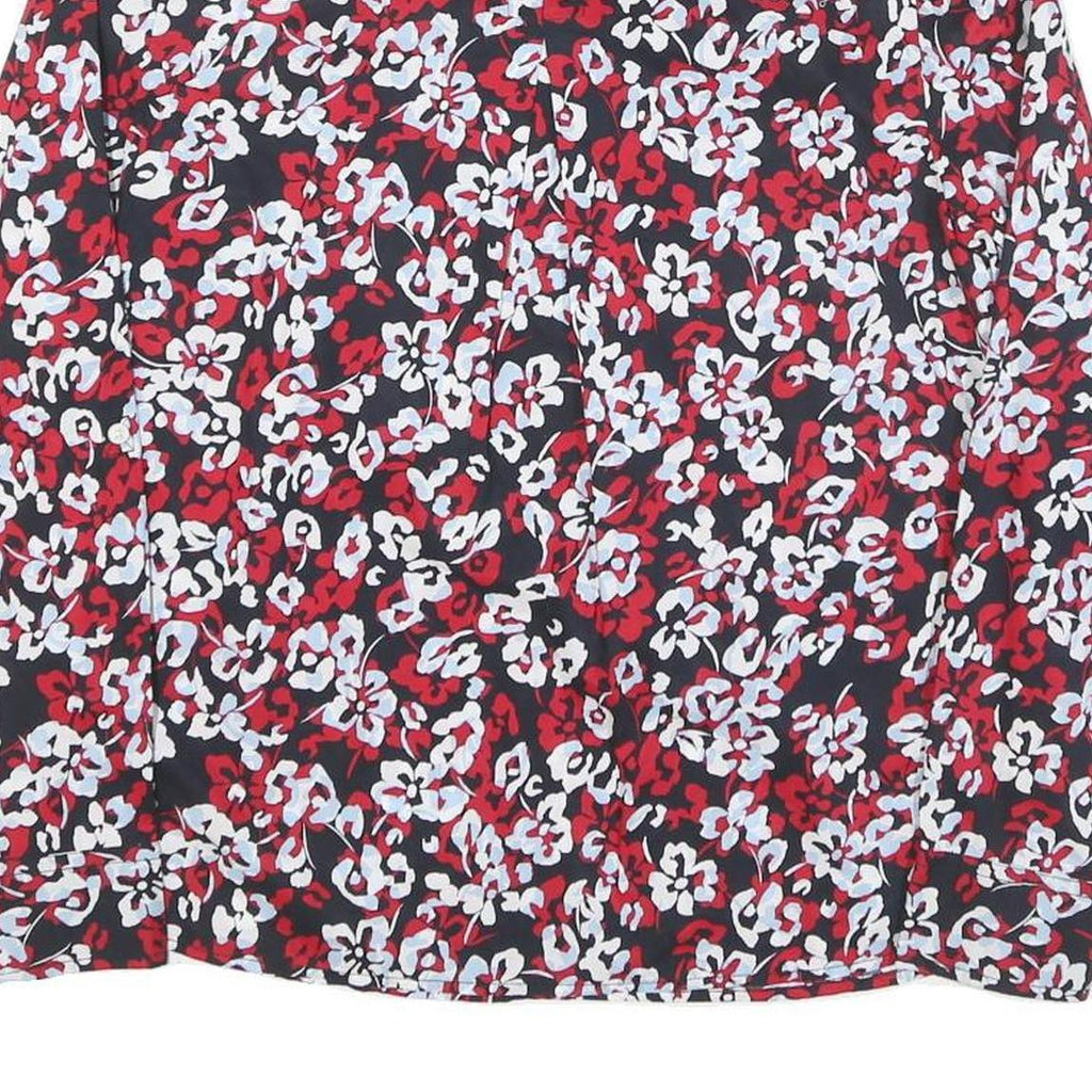 TOMMY HILFIGER Womens Red & White Floral Printed Shirt Long Sleeve Collared M
