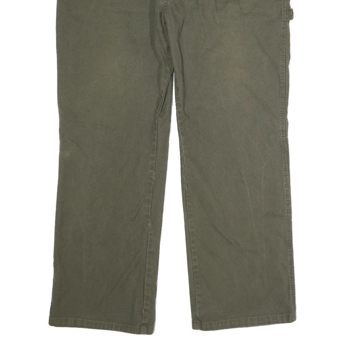 DICKIES Mens Cotton Olive Regular Straight Trousers W38 L29 Workwear Casual